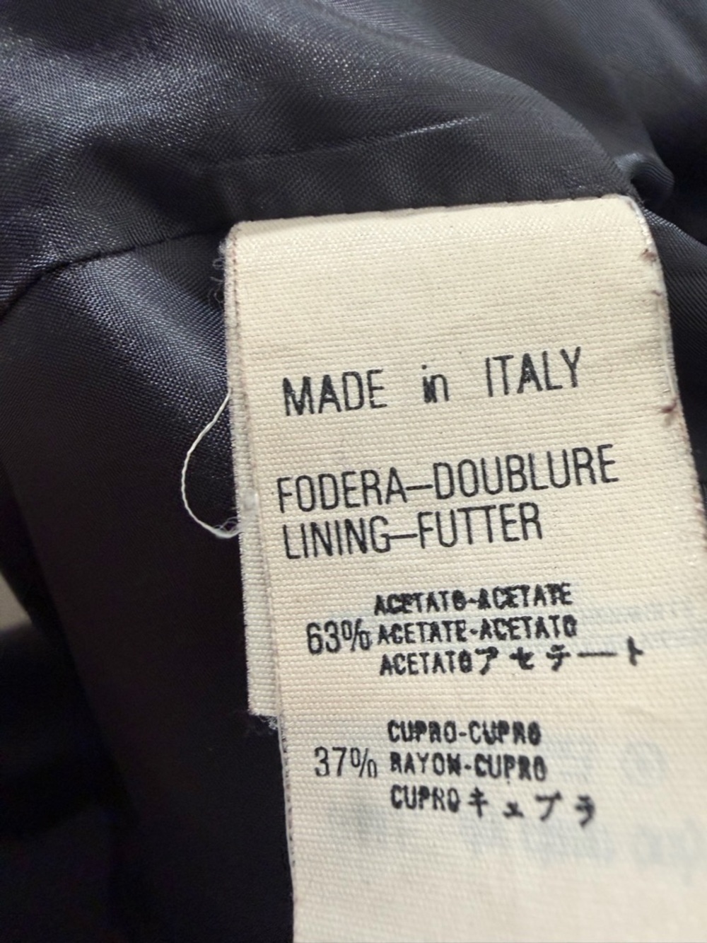 Vintage Italian Navy Wool Blend Jacket with Faux Fur Collar - Picture 7 of 8
